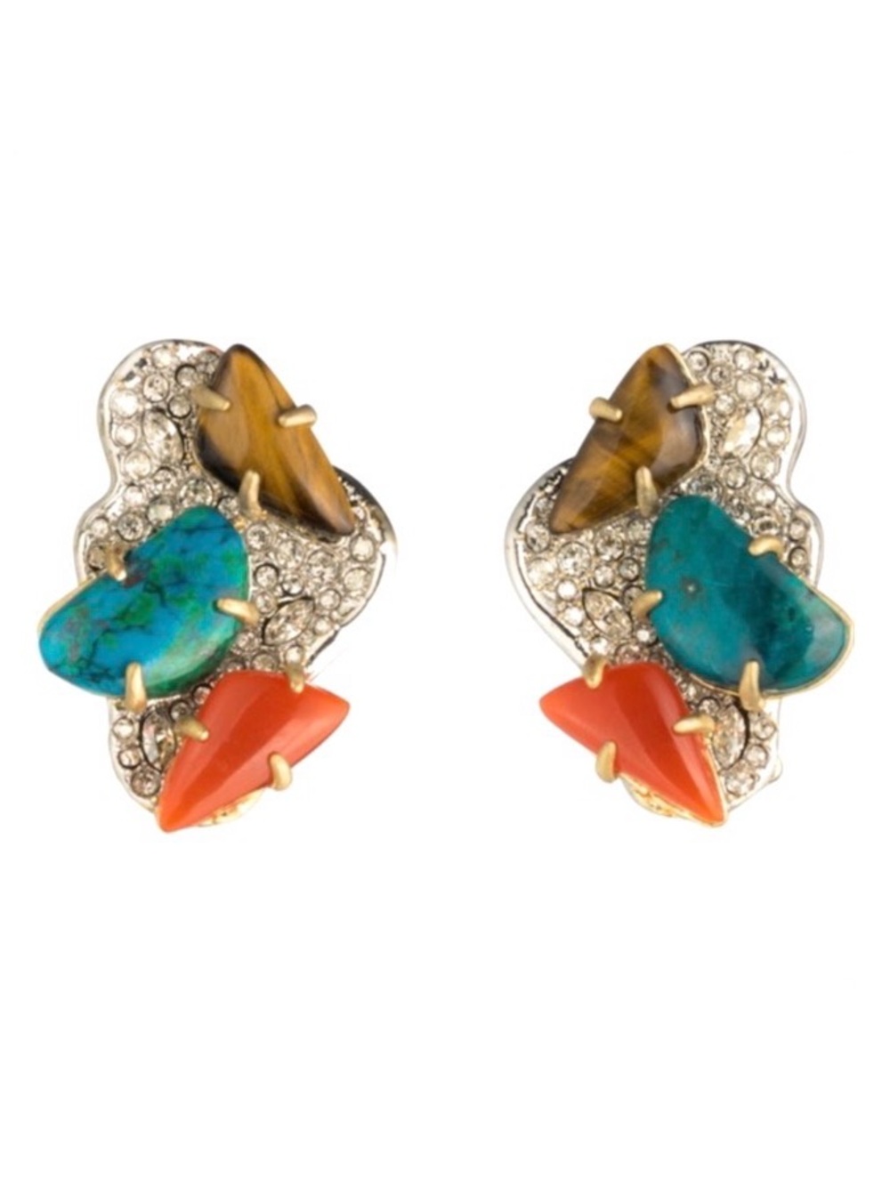 NEW Alexis Bittar RARE Roxbury Crystal Clip on Earrings SB01